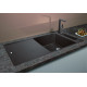 Кам'яна кухонна мийка Blanco AXIA III XL 6S-F Темна Скеля обробний столик з ясена в рівень зі стільницею (523521)