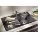 Кам'яна кухонна мийка Blanco ZENAR 45S-F Чорний чаша праворуч в рівень зі стільницею (526041)