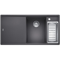 Кам'яна кухонна мийка Blanco AXIA III 6S-F Темна Скеля чаша праворуч обробна дошка з ясена в рівень зі стільницею (523484)