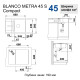 Кам'яна кухонна мийка Blanco METRA 45 S Compact Ніжний білий (527102)