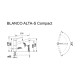 Кухонний кам'яний змішувач Blanco ALTA-S Compact Хром/Чорний (526161)