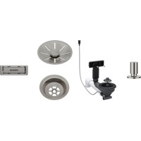 Відвідна арматура InFino Blanco для однієї чаші з корзинчатим вентилем 3 ½", з клапаном-автоматом, satin platinum (207435) Відвідна арматура InFino Blanco для однієї чаші з корзинчатим вентилем 3 ½", з клапаном-автоматом, satin platinum (207435)