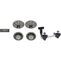 Отводная арматура InFino Blanco для двух чаш с корзинчатым вентелем 3 ½", без клапана-автомата, satin dark steel (207440) Отводная арматура InFino Blanco для двух чаш с корзинчатым вентелем 3 ½", без клапана-автомата, satin dark steel (207440)