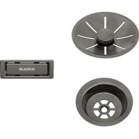Набір декоративних елементів Blanco C-overflow та InFino® у кольорі satin dark steel на одну чашу (206900)