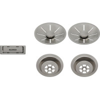 Набір декоративних елементів Blanco C-overflow та InFino® у кольорі satin platinum на дві чаші (207410)