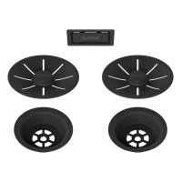 Набор декоративных элементов Blanco C-overflow и InFino черный матовый для двух чаш (239979)