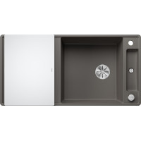 Каменная кухонная мойка Blanco AXIA III XL 6S-F Вулканический серый разделочная доска из безопасного стекла в уровень со столешницей (527236)