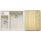 Кам'яна кухонна мийка Blanco AXIA III 6S Ніжно білий чаша ліворуч обробний столик з ясена (527044)
