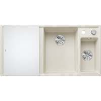 Кам'яна кухонна мийка Blanco AXIA III 6S Ніжний білий чаша праворуч обробний столик з безпечного скла (527045)