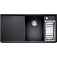 Кам'яна кухонна мийка Blanco AXIA III 6S Чорний чаша праворуч обробний столик з ясена (525851)
