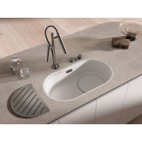 Каменная кухонная мойка Blanco OOVALON 700-IF VELGRANIT Облачный белый, без отводной арматуры (527992)