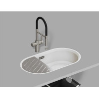 Каменная кухонная мойка Blanco OOVALON 700-U VELGRANIT Облачный белый, без отводной арматуры (527990)