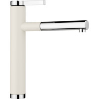 Кухонный каменный смеситель Blanco LINEE-S Хром/Нежный белый (526957)