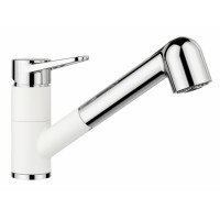 Кухонний кам'яний змішувач Blanco WEGA-S II Хром/білий з душем (526421)