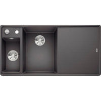 Каменная кухонная мойка Blanco AXIA III 6S-F Темная скала чаша слева разделочная доска из ясеня в уровень со столешницей (524664)