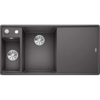 Кам'яна кухонна мийка Blanco AXIA III 6S-F Темна Скеля чаша ліворуч обробна дошка з безпечного скла в рівень зі стільницею (524670)