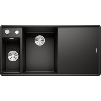 Кам'яна кухонна мийка Blanco AXIA III 6S-F Чорний чаша ліворуч обробна дошка з безпечного скла в рівень зі стільницею (525852)