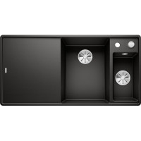 Кам'яна кухонна мийка Blanco AXIA III 6S-F Чорний чаша праворуч обробна дошка з безпечного скла в рівень зі стільницею (525854)