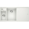 Кам'яна кухонна мийка Blanco AXIA III 6S Білий чаша ліворуч обробна дошка з безпечного скла (524657)