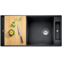 Каменная кухонная мойка Blanco AXIA III XL 6S-F Черный разделочный столик из ясеня в уровень со столешницей (525860)