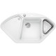 Каменная кухонная мойка Blanco DELTA II-F Белый угловая в один уровень со столешницей (523673)