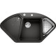 Каменная кухонная мойка Blanco DELTA II-F Черный, угловая, в один уровень со столешницей (525868)