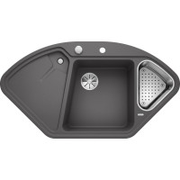 Каменная кухонная мойка Blanco DELTA II Темная скала угловая (523657)
