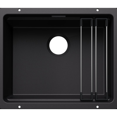 Кам'яна кухонна мийка Blanco ETAGON 500-U Чорний під стільницю, без відвідної арматури (527754)