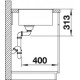 Каменная кухонная мойка Blanco SUBLINE 400-F Темная скала в уровень со столешницей (523495)